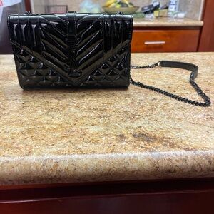 YSL Black Quilted Chain Wallet